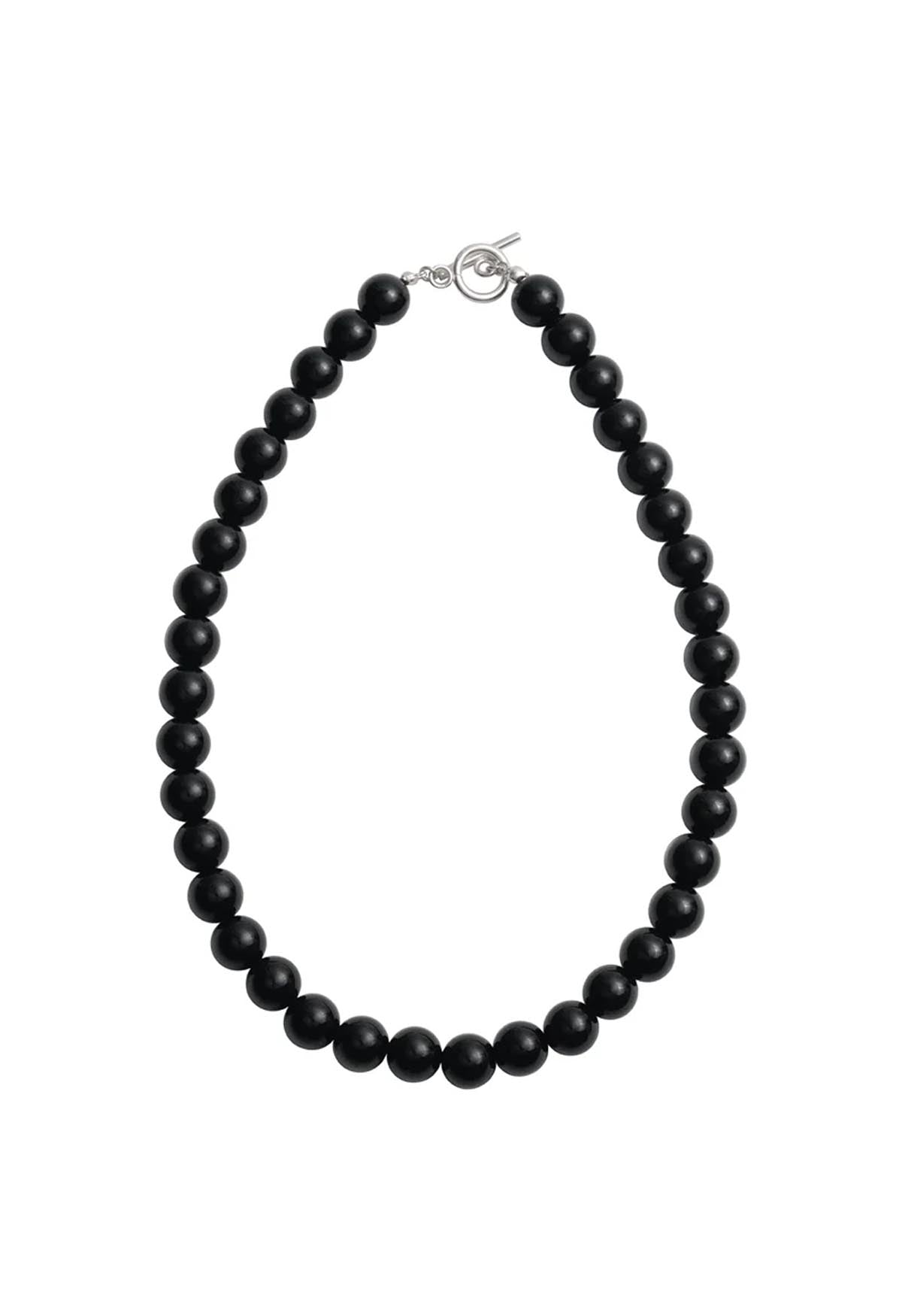 Sun Ray Necklace Onyx Silver 10mm