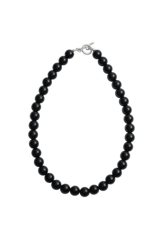 Sun Ray Necklace Onyx Silver 10mm