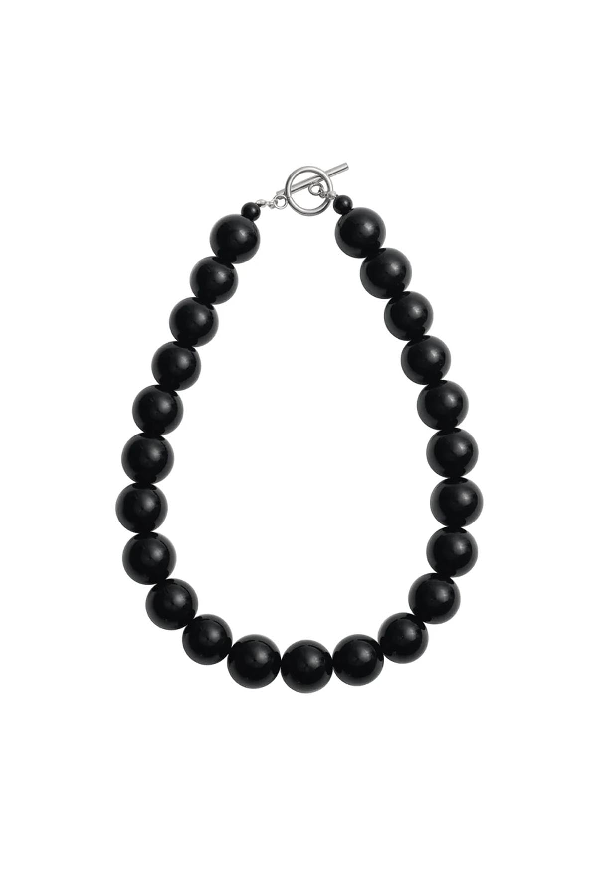 Sun Ray Necklace Onyx Silver 16mm