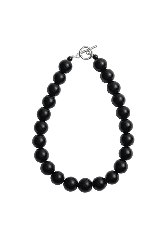Sun Ray Necklace Onyx Silver 16mm