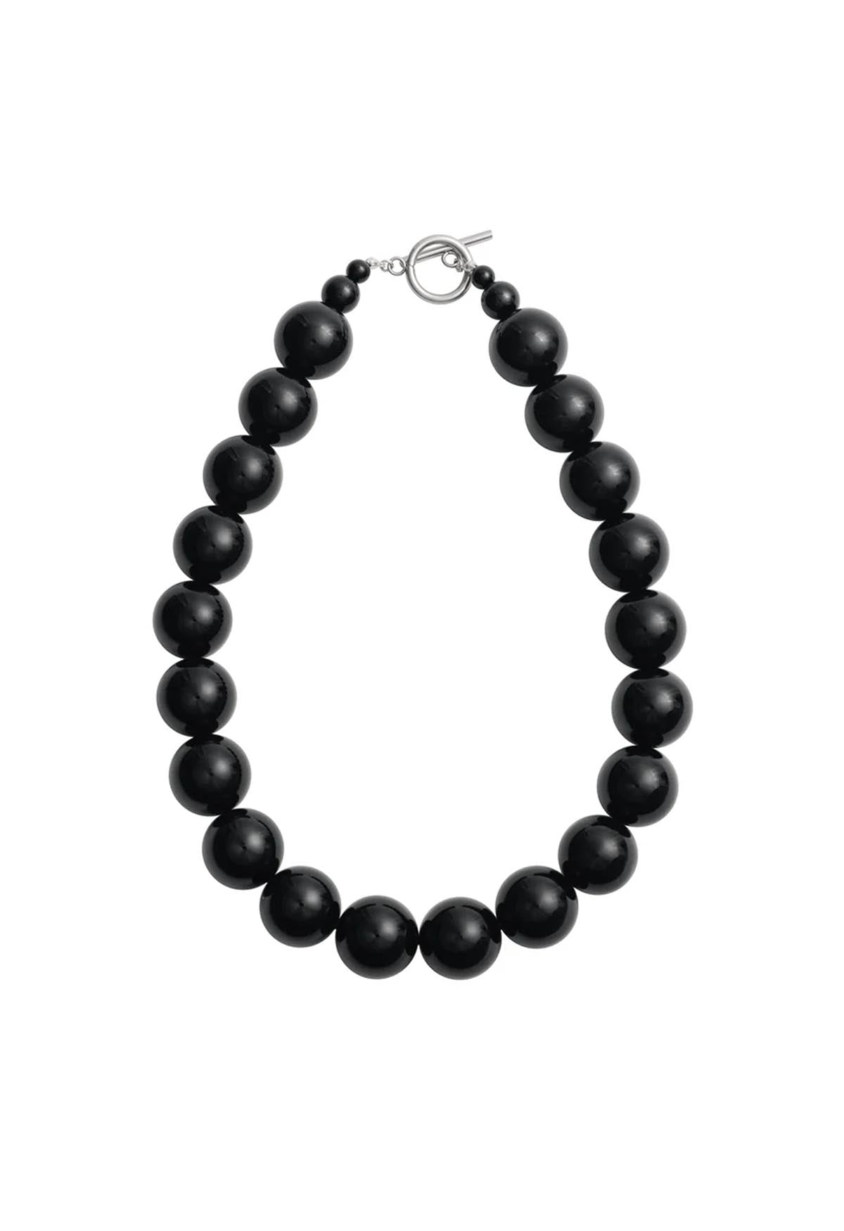 Sun Ray Necklace Onyx Silver 20mm