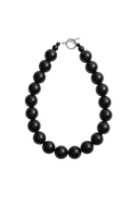 Sun Ray Necklace Onyx Silver 20mm