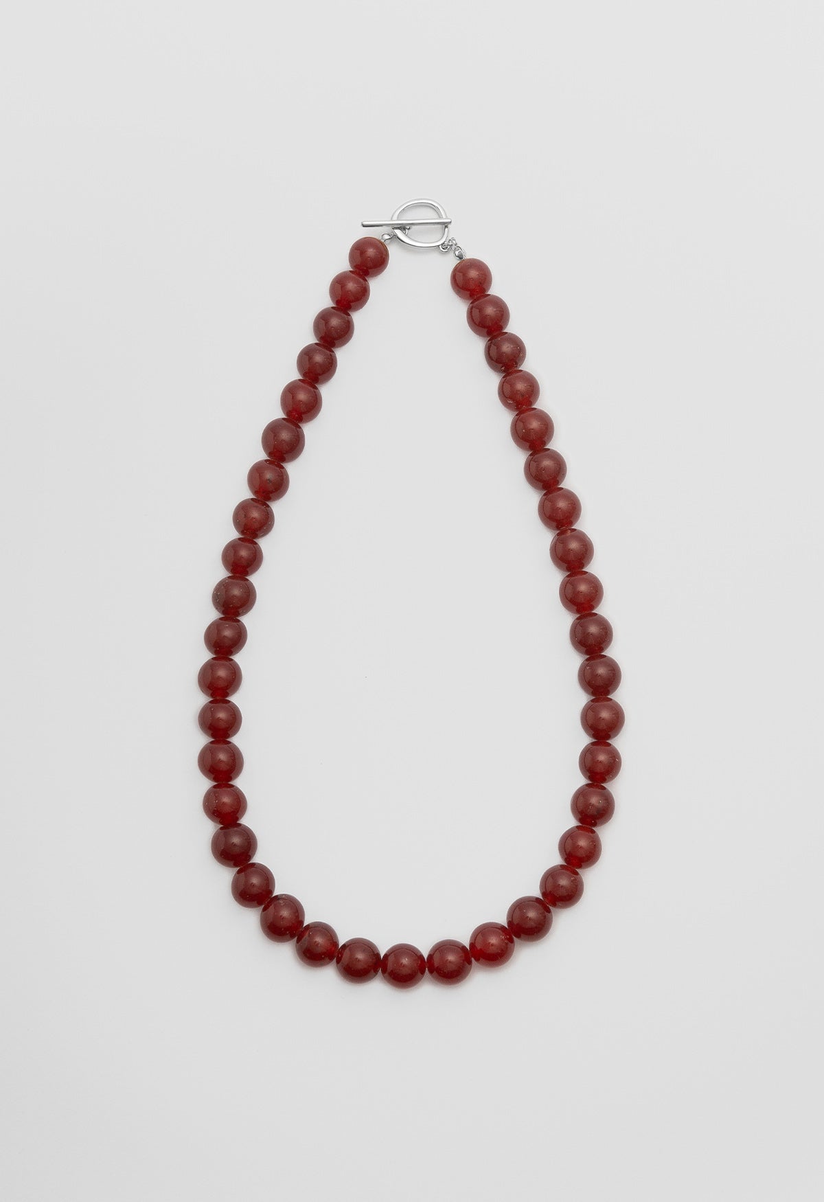 Sun Ray Necklace Red Jade Silver 10mm