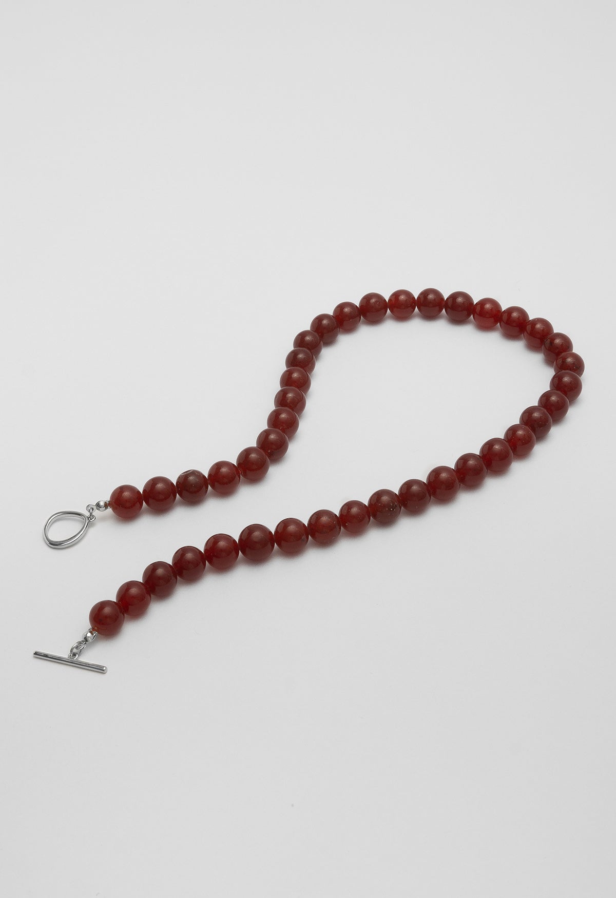 Sun Ray Necklace Red Jade Silver 10mm