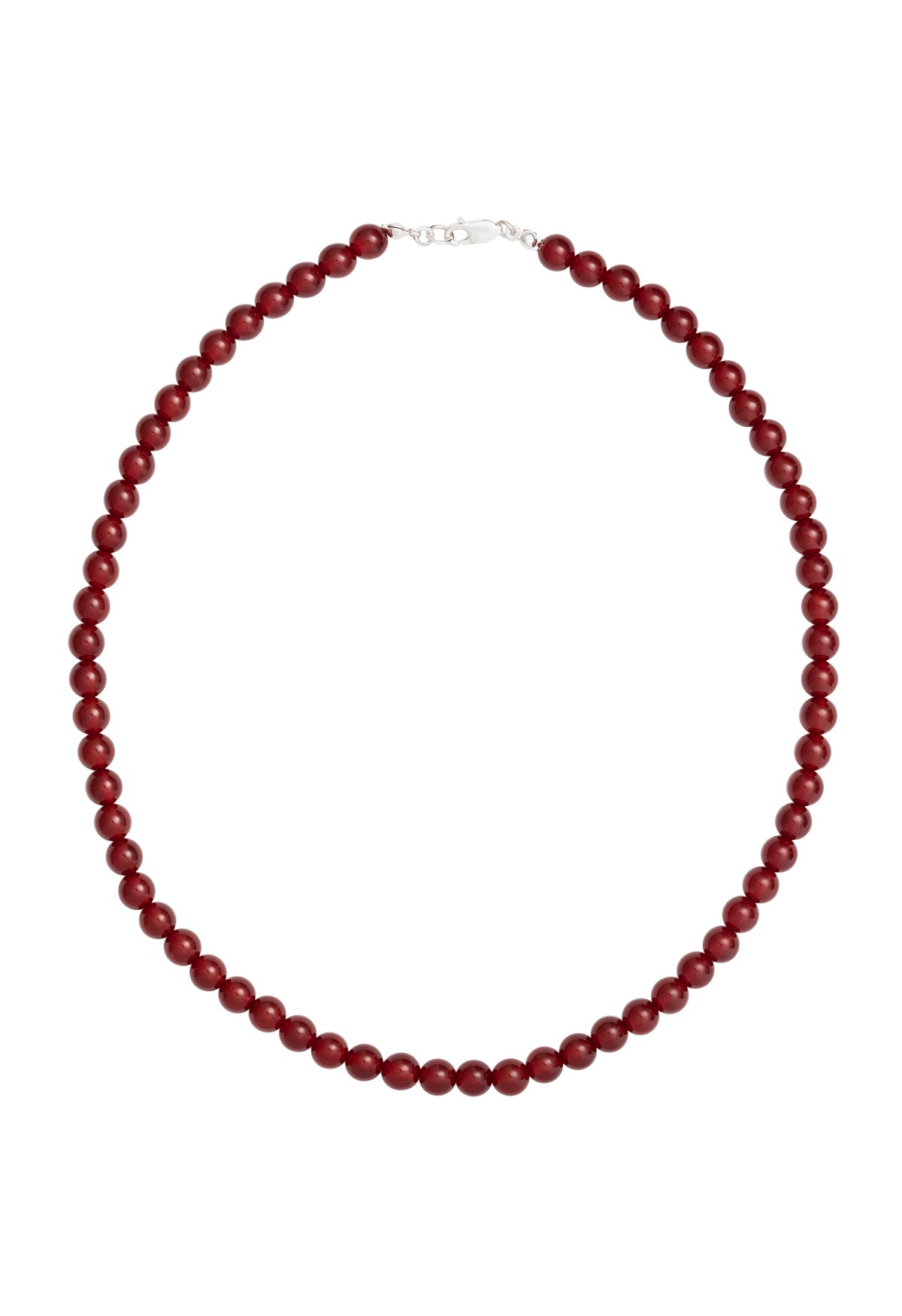 Sun Ray Necklace Red Jade Silver 6mm