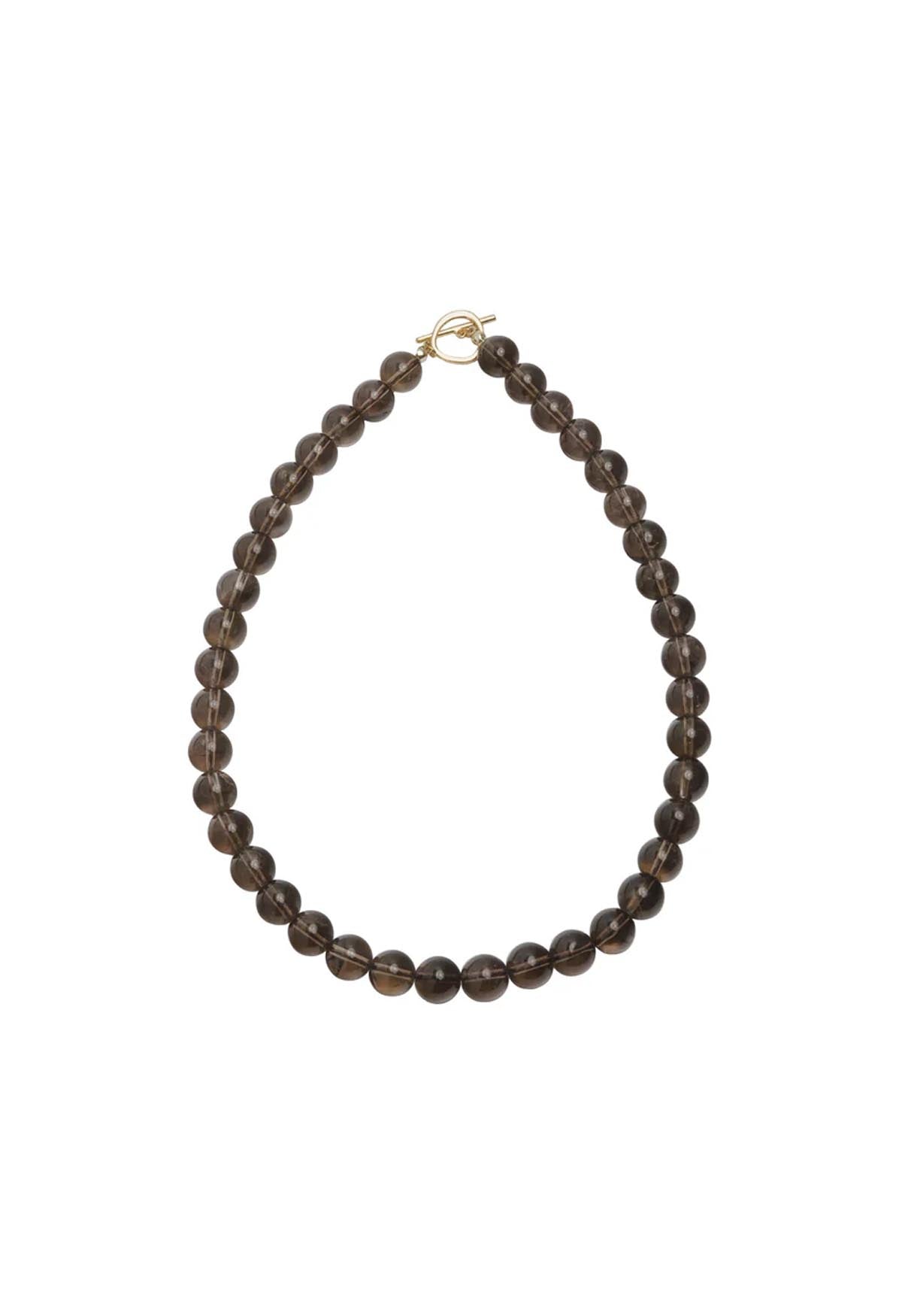 Sun Ray Necklace Smoky Quartz Gold 10mm
