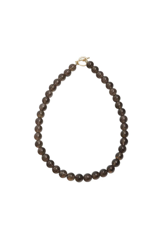 Sun Ray Necklace Smoky Quartz Gold 10mm